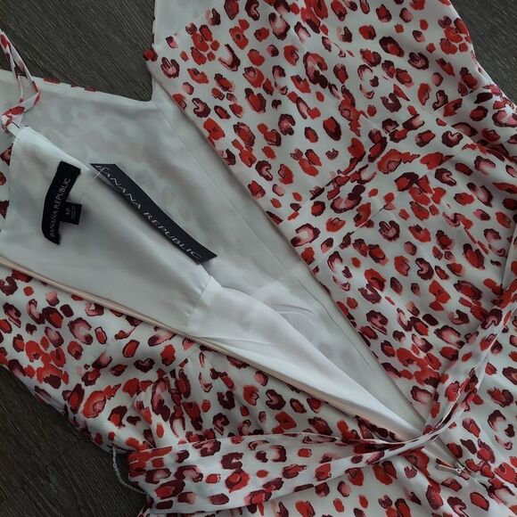 NEW Banana Republic Jumpsuit Romper Animal Leopard Print Wide Leg Cropped Sz 12 - Picture 6 of 8